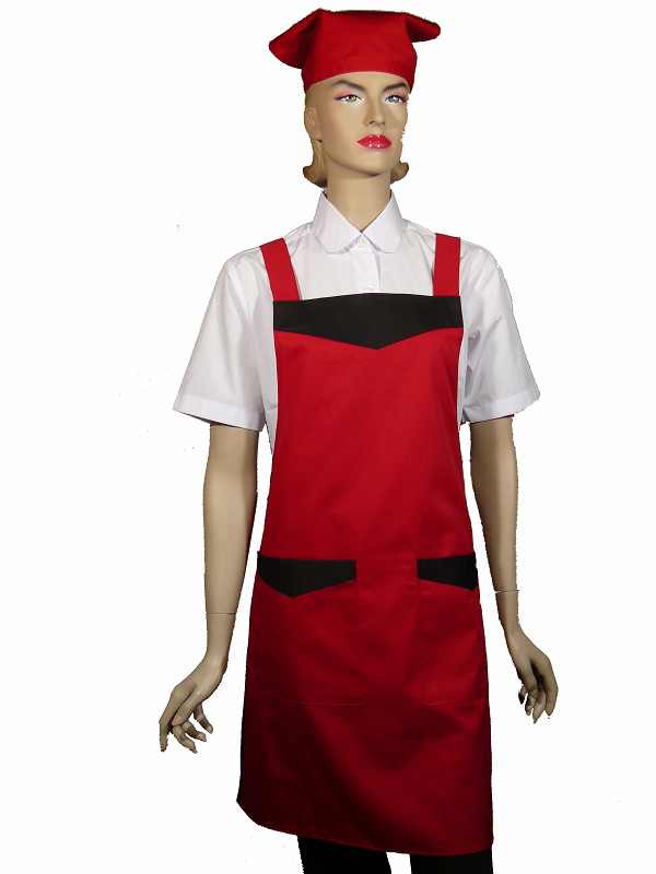 A610-1紅配黑布日式全身圍裙(H帶)