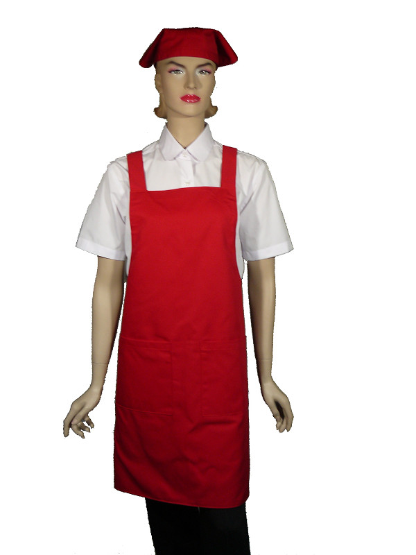 A604-3紅色日式全身圍裙(H帶)