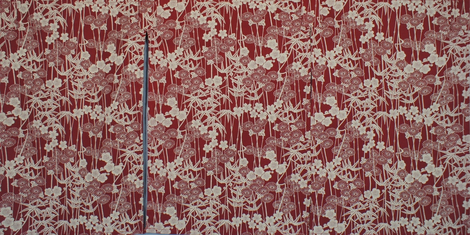 A347小暗紅梅竹菊門簾