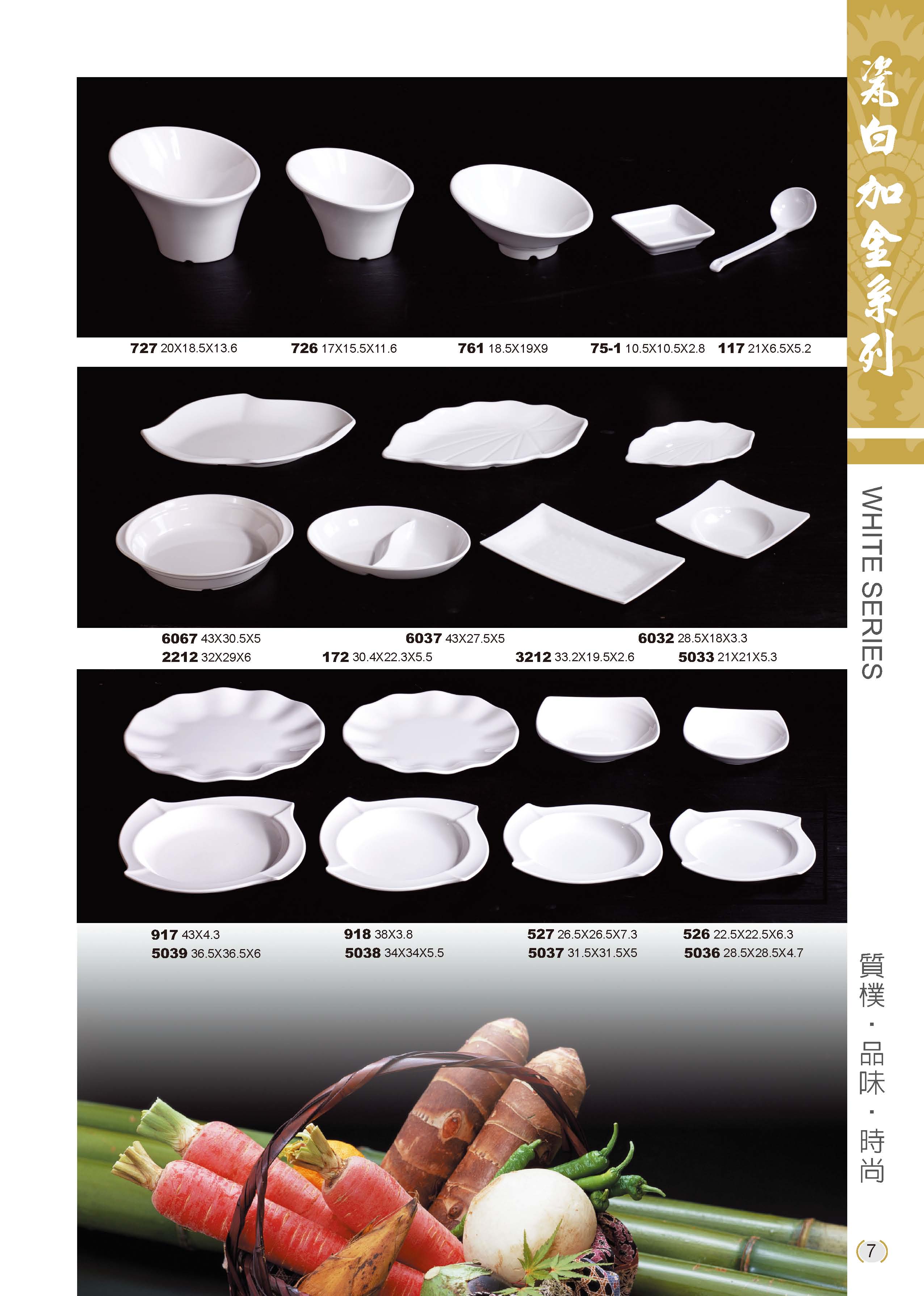 利泰瓷白加金美耐皿碗盤