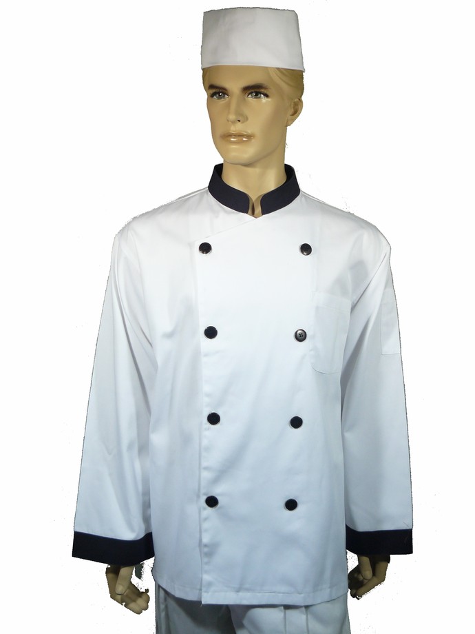 A115-2中山雙排長袖.領.袖口.配黑色