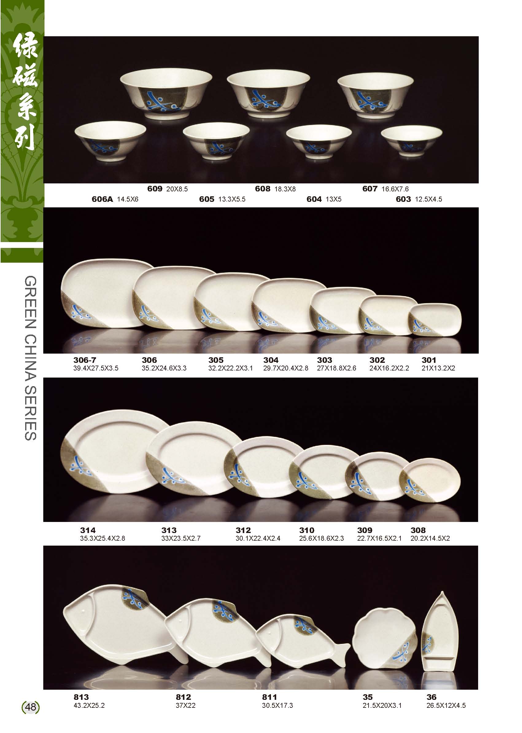 利泰-綠磁美耐皿碗盤