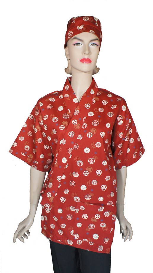 A282日本服紅底日式圖騰