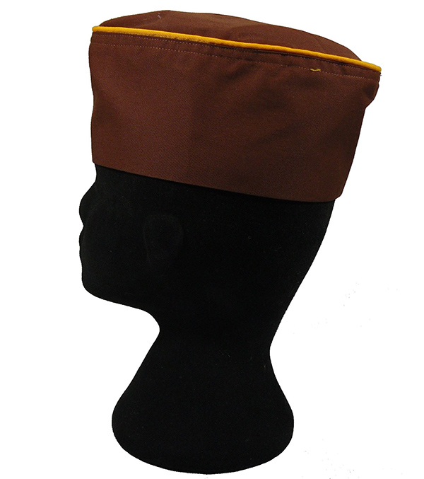 A324-4咖啡滾金黃邊布帽