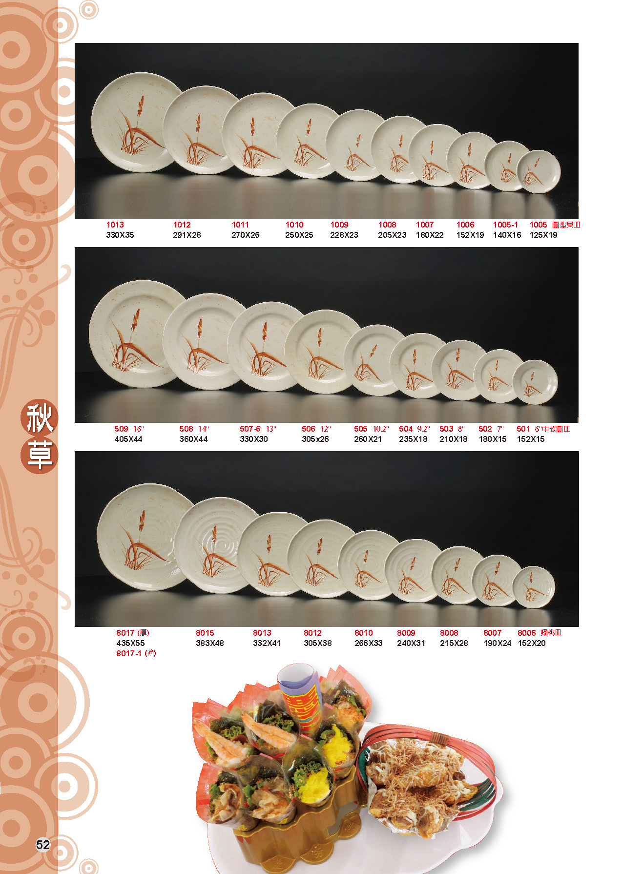 HH-秋草美耐皿碗盤