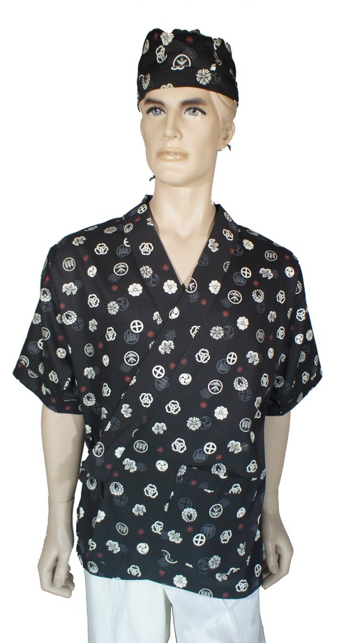 A284日本服黑底日式圖騰