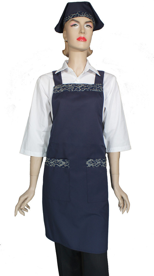 A623-1藍配藍雲朵日式全身圍裙(H帶)