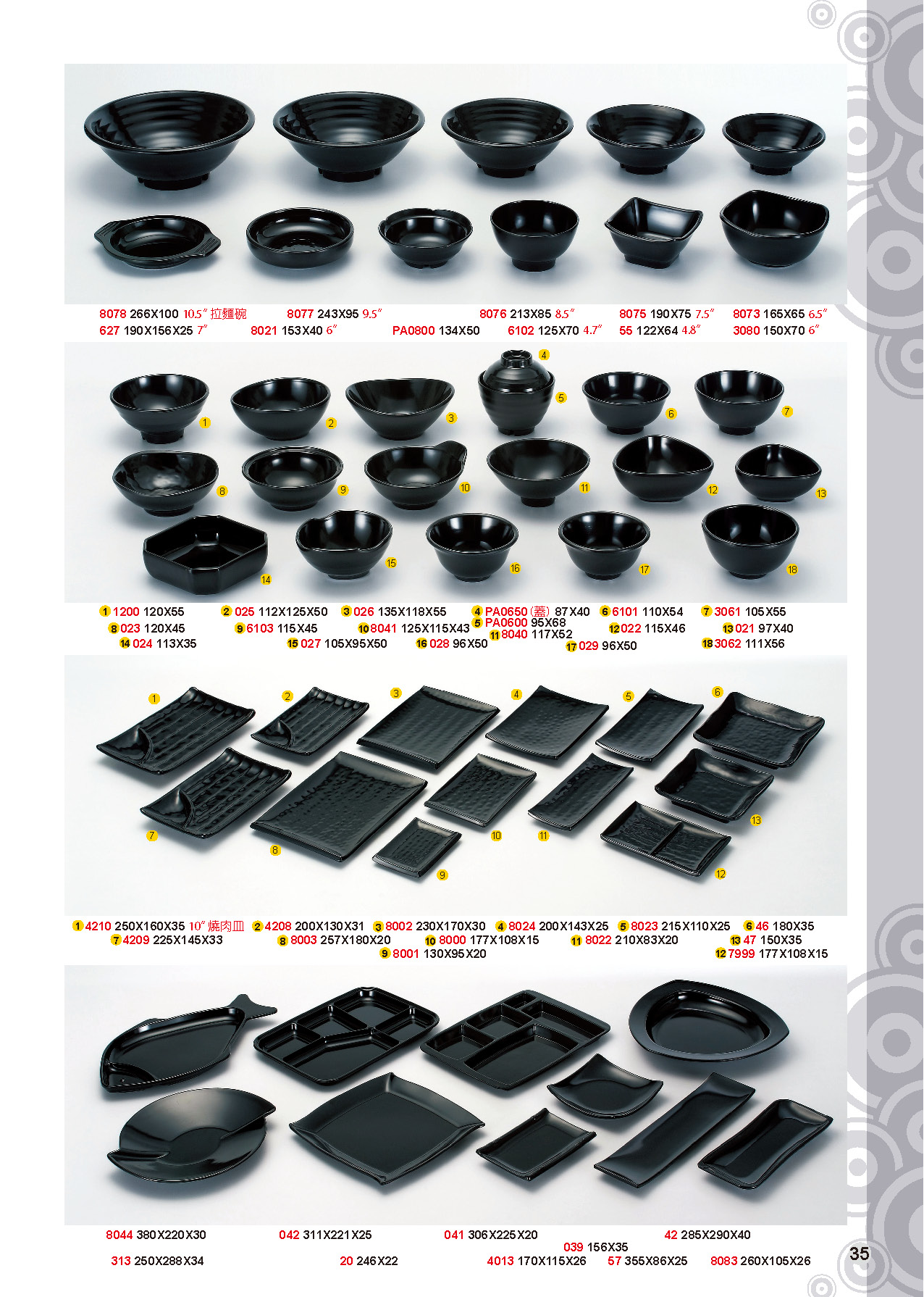 HH-黑色美耐皿碗盤