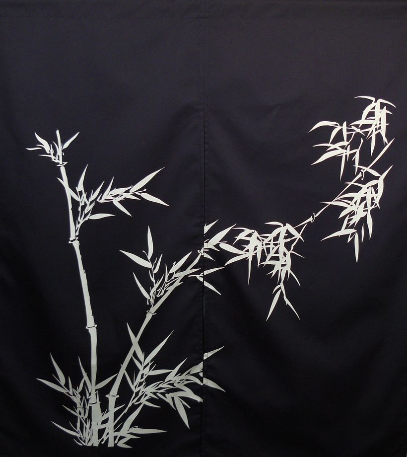 A340-1藍底發財竹門簾