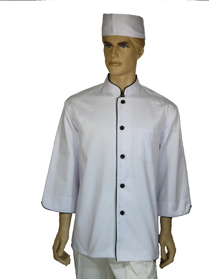 A150中山單排滾單黑邊七分袖