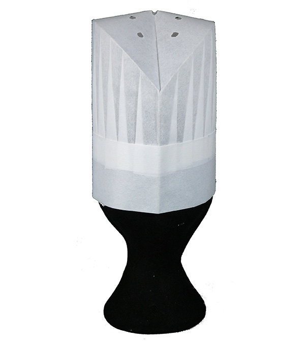 A300-6白不織布圓中高帽