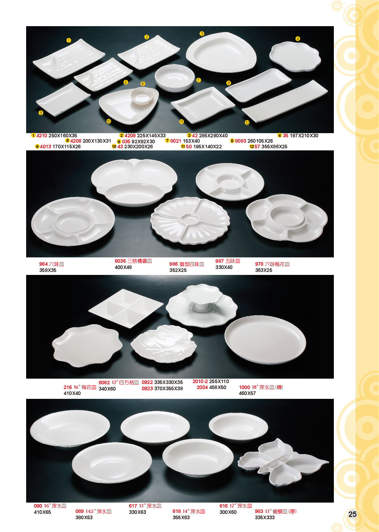 HH-乳白素色美耐皿碗盤