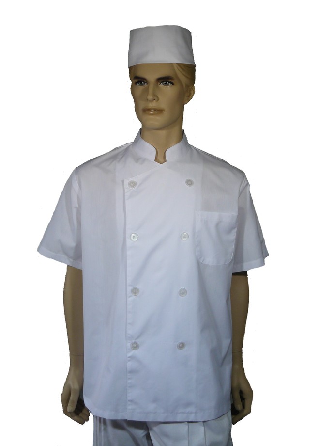 A001薄料中山領雙排扣短袖廚師服