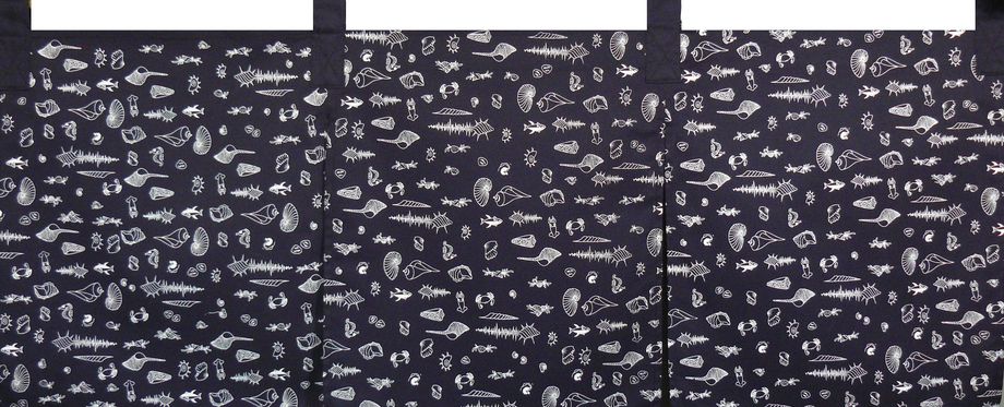 A337藍底小海底世界門簾