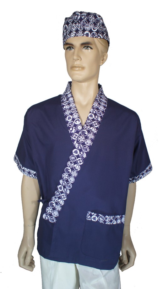 A280日本服藍色配藍小圓圖騰