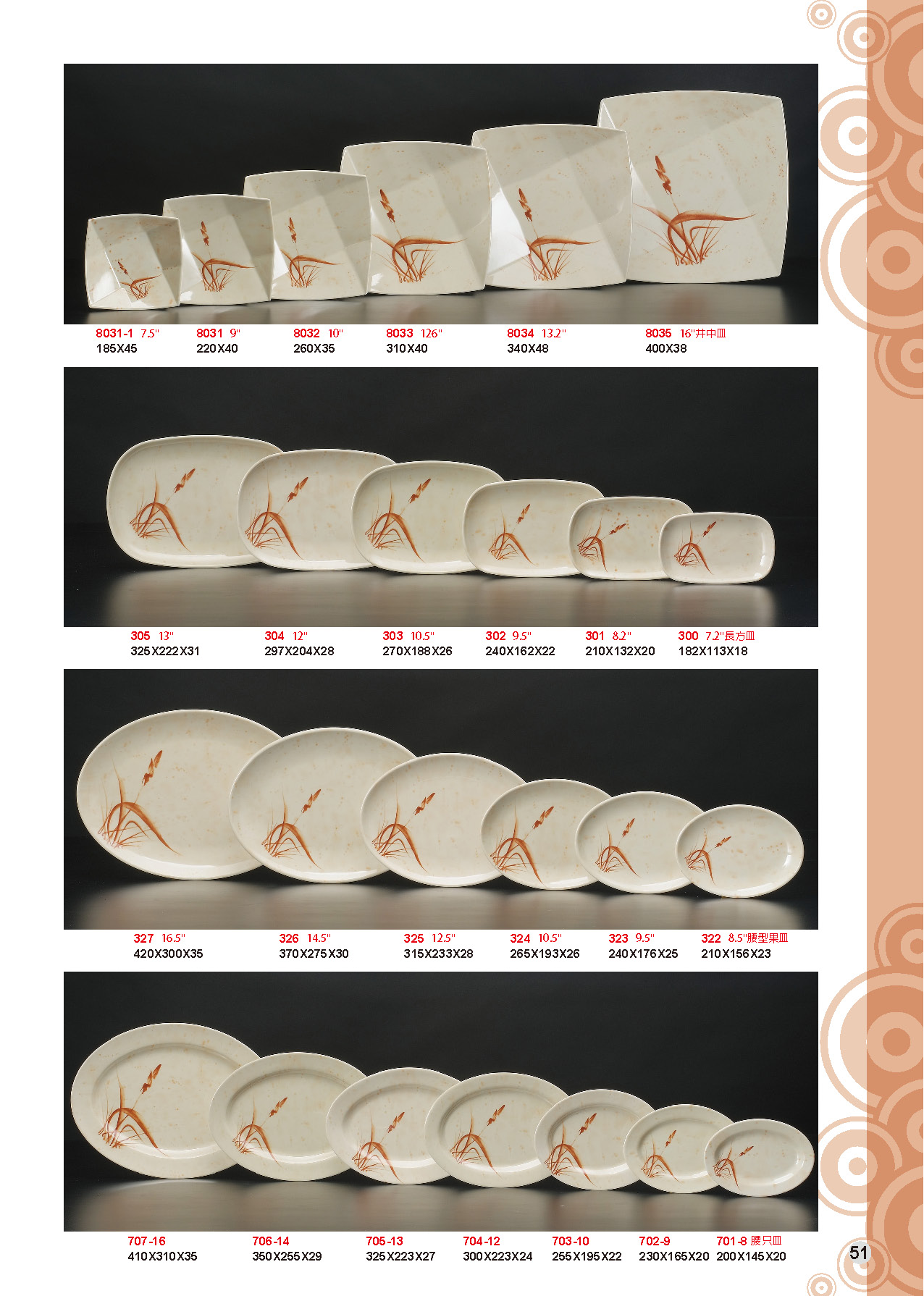 HH-秋草美耐皿碗盤