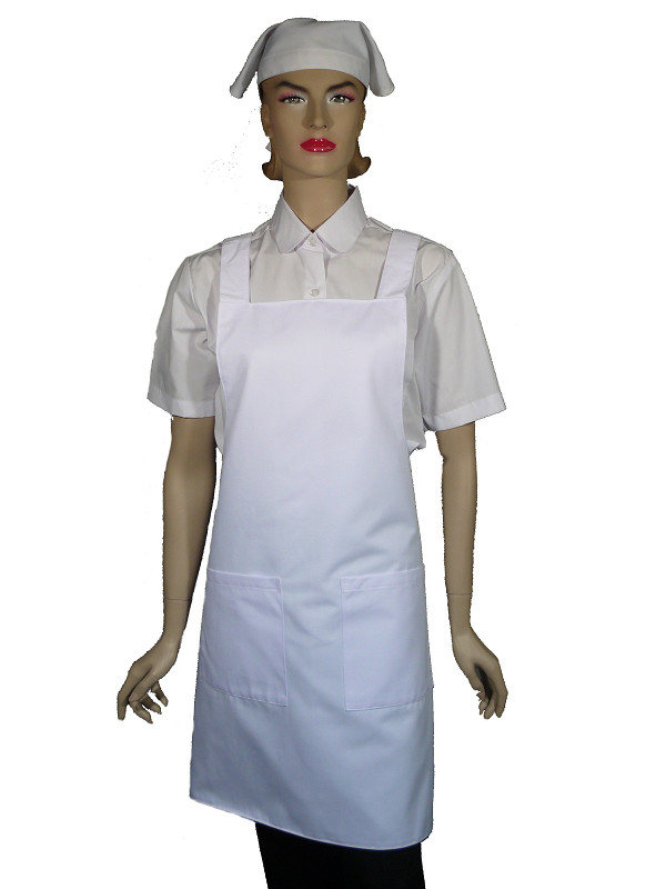 A604白色日式全身圍裙(H帶)