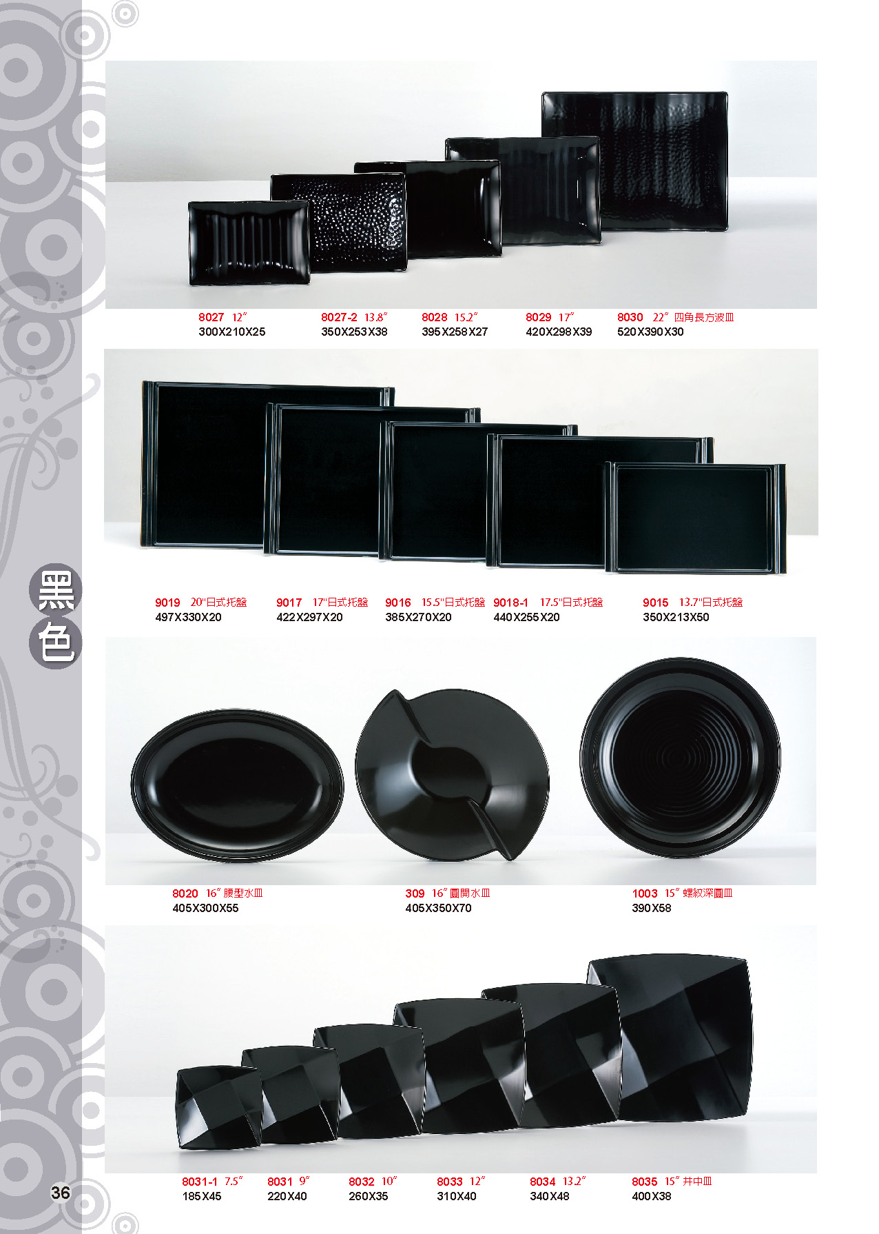 HH-黑色美耐皿碗盤