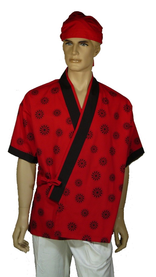 A273日本服紅底黑日本菊