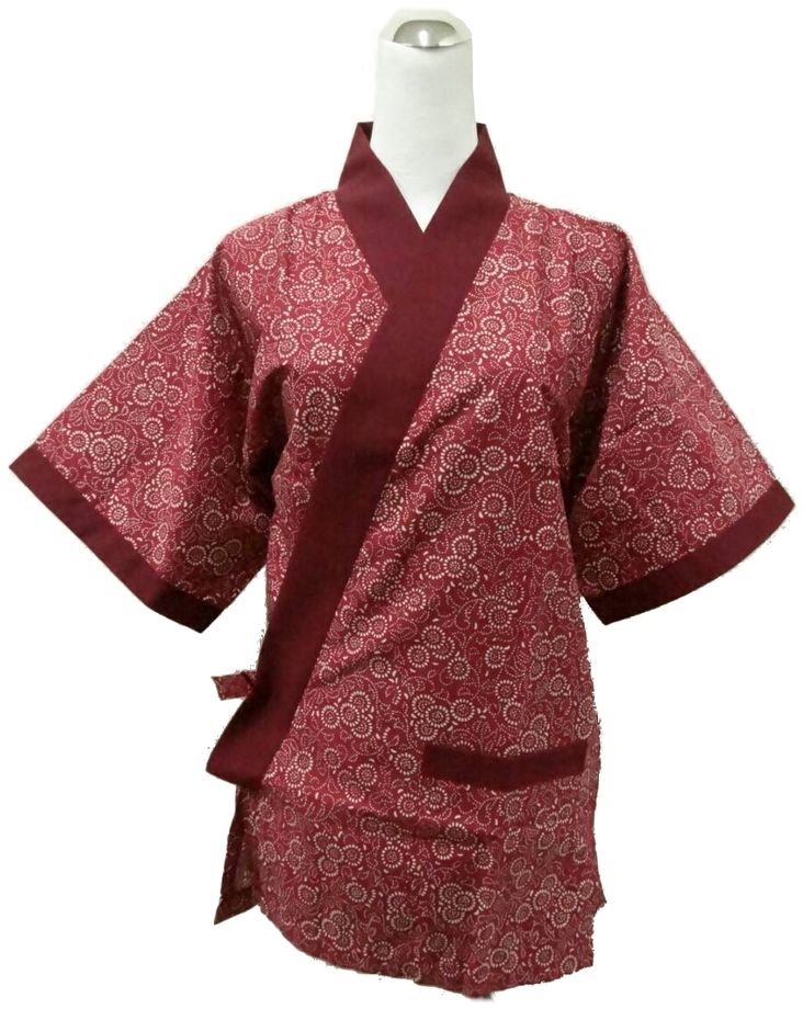 A298紅煙火紅肩帶日式和服