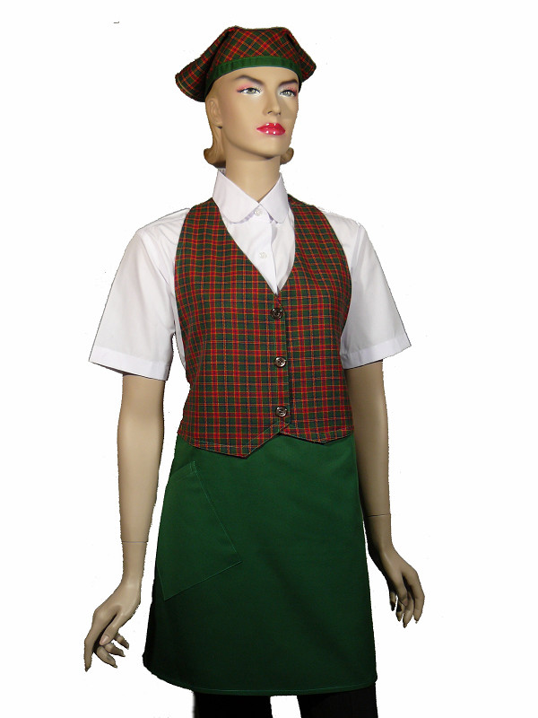 A618-2綠格子背心布圍裙