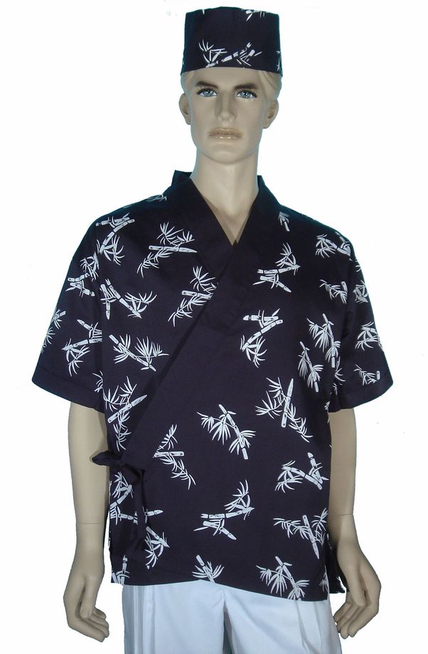 A200藍印竹花日式和服