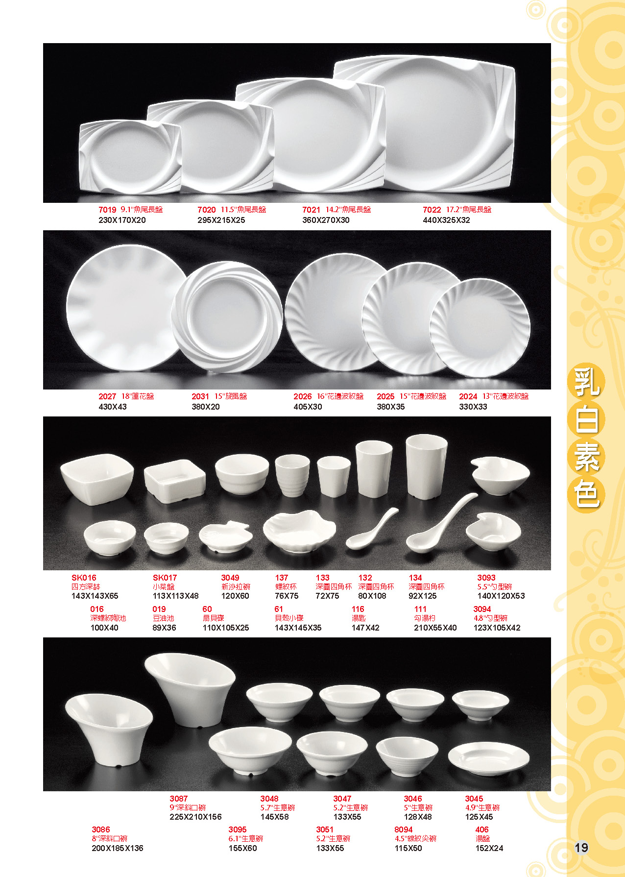 HH-乳白素色美耐皿碗盤