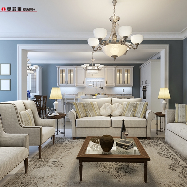 愛菲爾室內設計-英式鄉村風北歐客廳