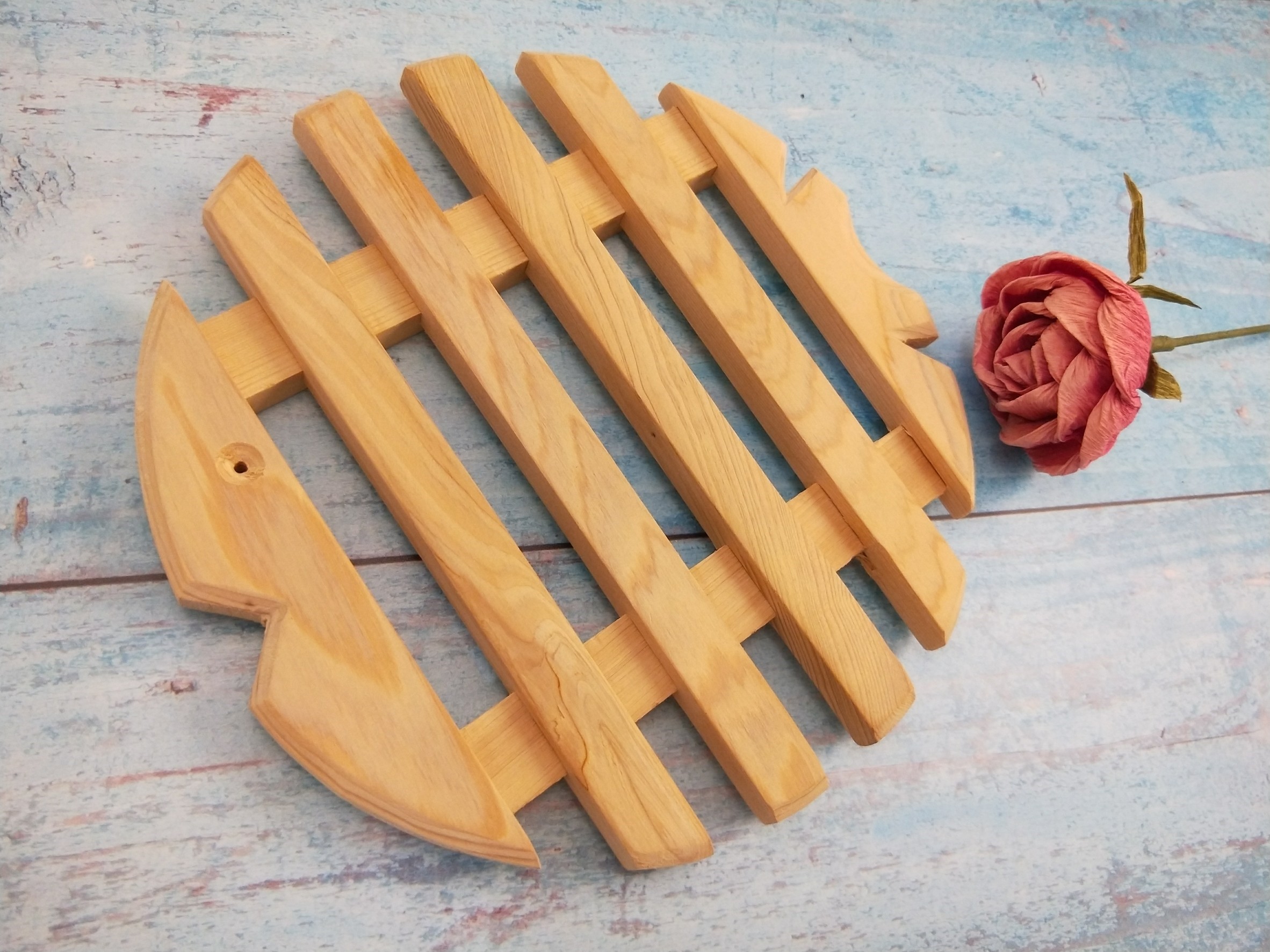 檜木魚骨造型鍋墊