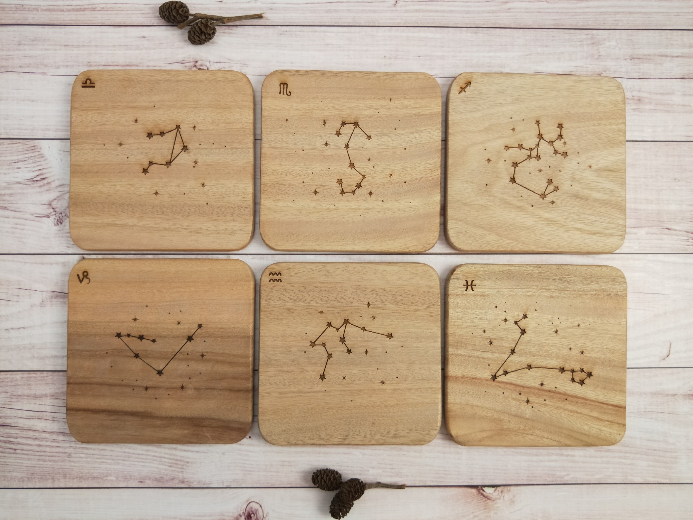 樟木杯墊系列-十二星座