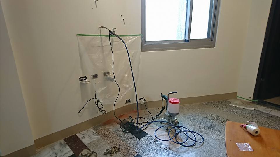 東湖獨棟别墅粉刷兼防水，高壓灌注防水處理。