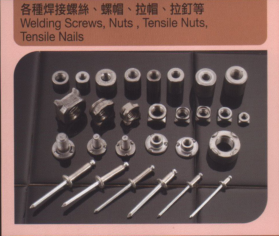 各種焊接螺絲、螺帽、拉帽、拉釘等