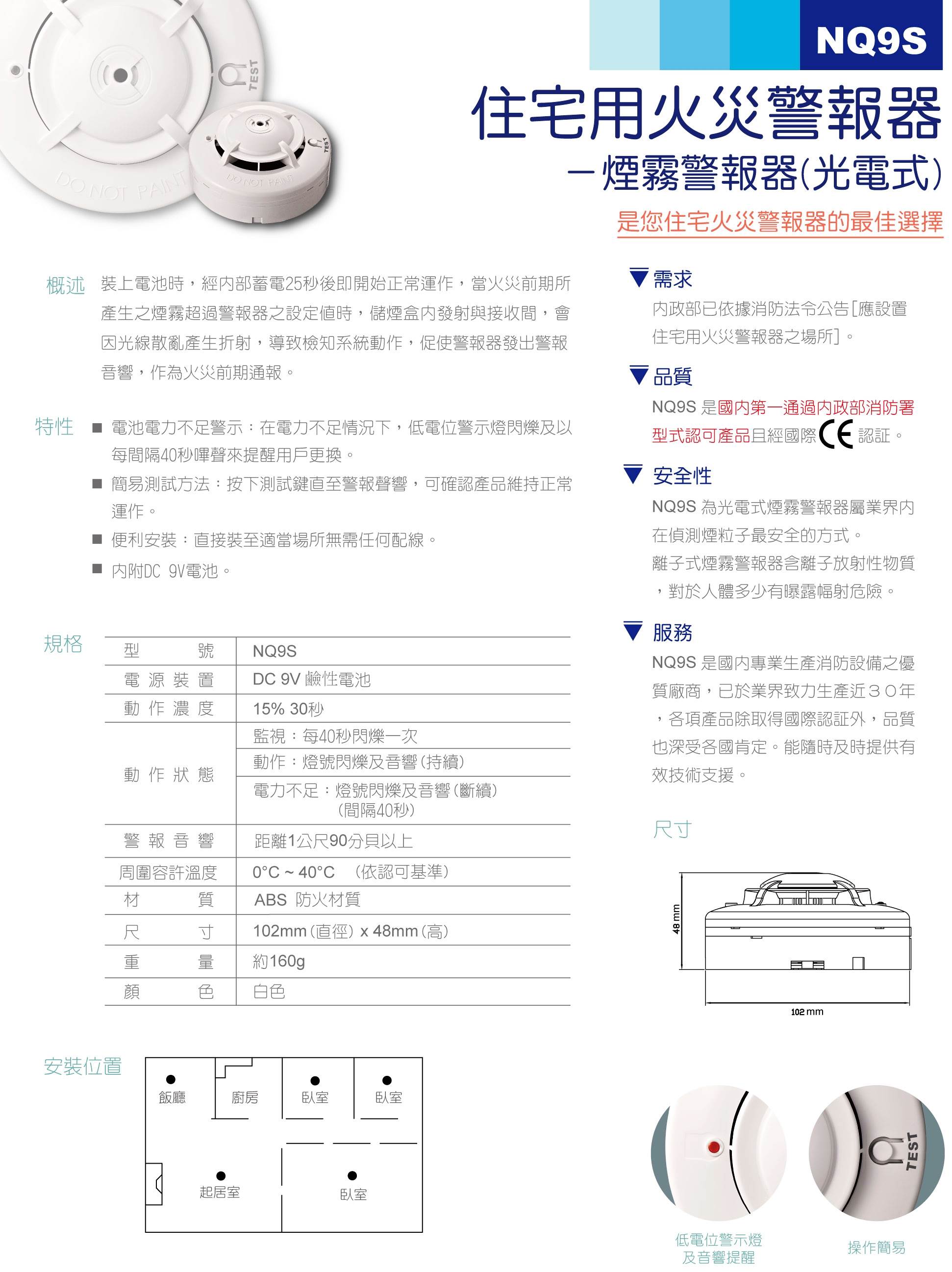 獨立式偵煙(台製)