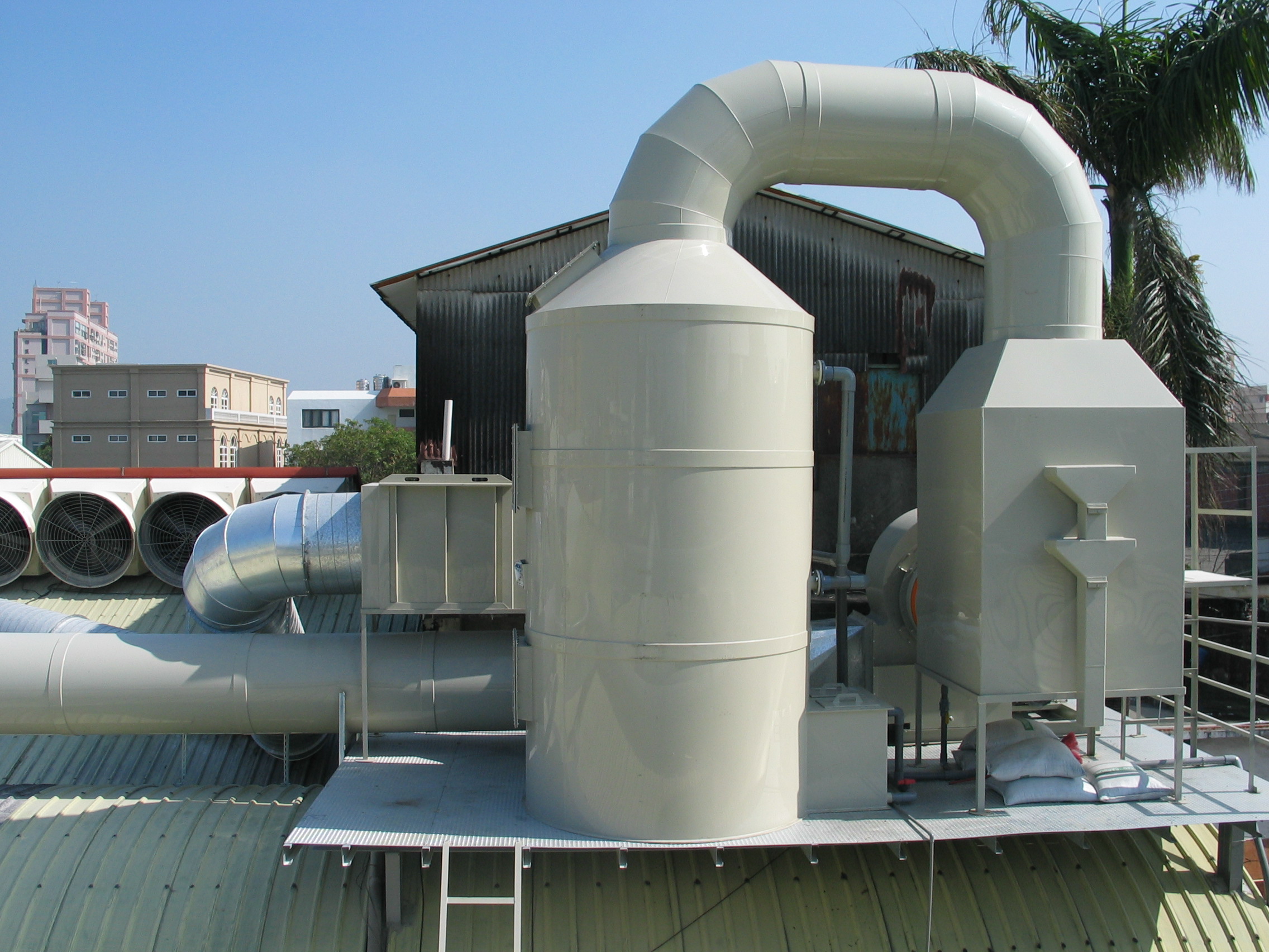 洗滌塔+活性碳塔