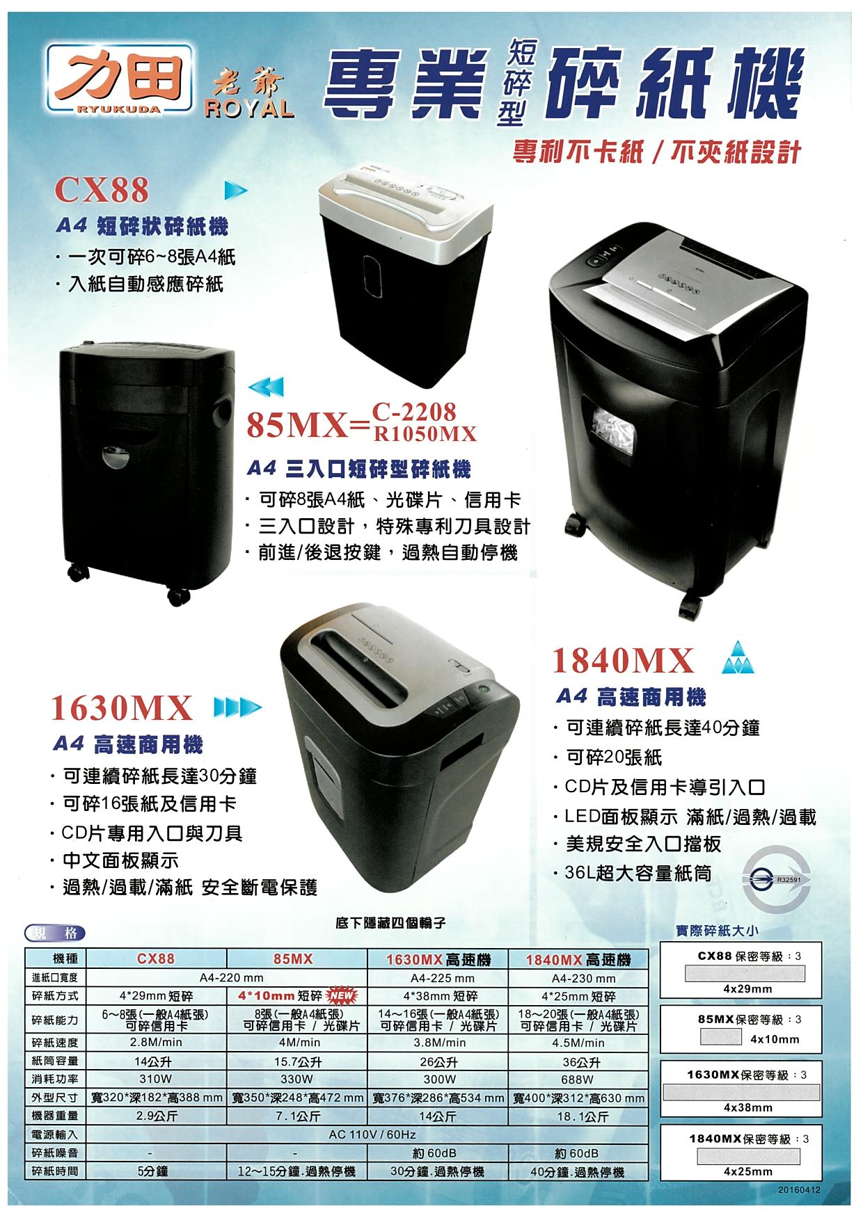 專業短碎型碎紙機A4系列