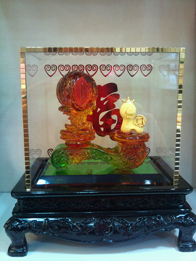 如意古錢蛇立體黃金擺件