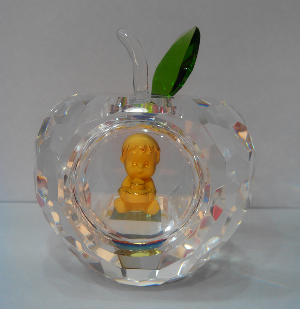 壽星寶寶蘋果水晶黃金擺飾