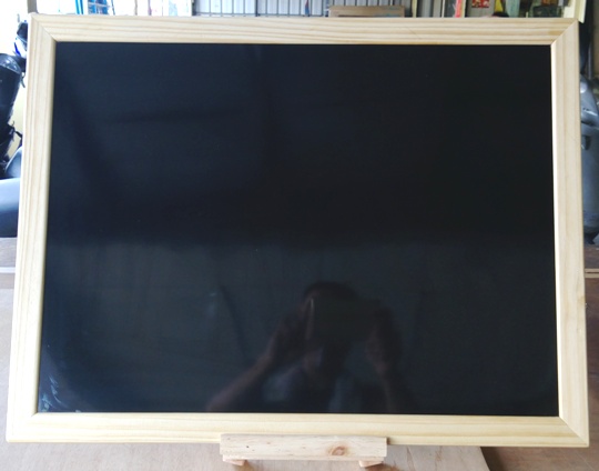 原木框磁性鏡面黑板+軟木雙面告示板