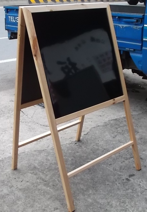 原木框雙面鏡面黑板.彩繪手寫板