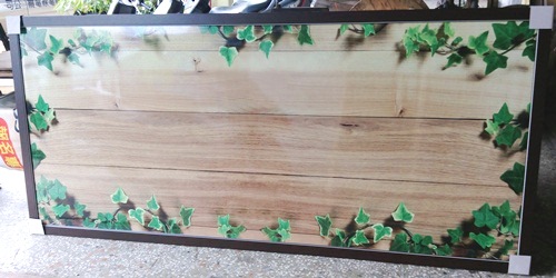 柚木框彩色輸出磁性佈告欄.公佈欄