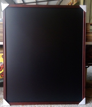 柚木框日製磁性黑色黑板(雙用型)