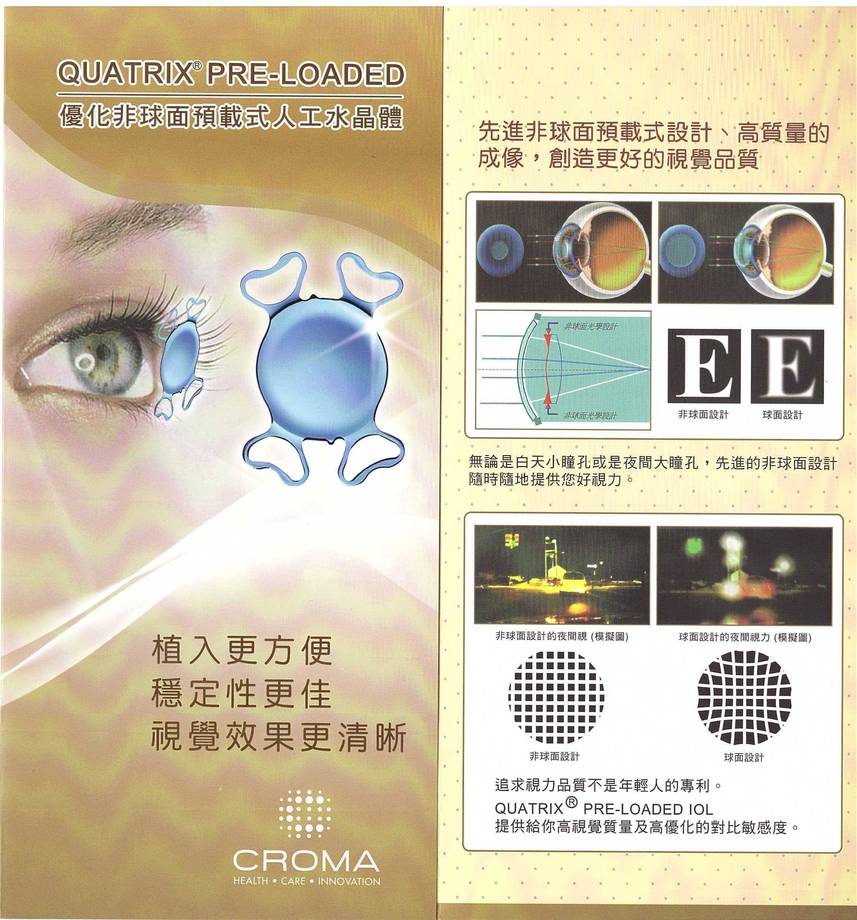 CROMA優化錐球面人工水晶體