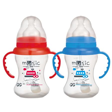 PP寬口把手吸管奶瓶