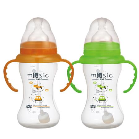 PP寬口把手吸管奶瓶