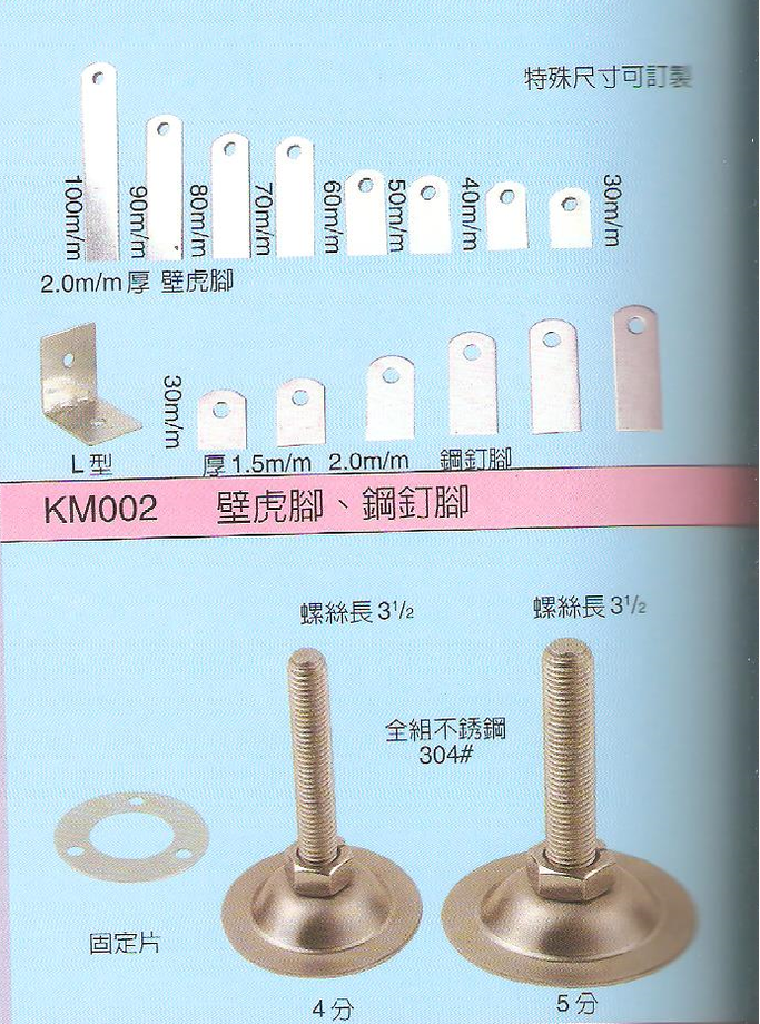 各式輔助片.調整腳
