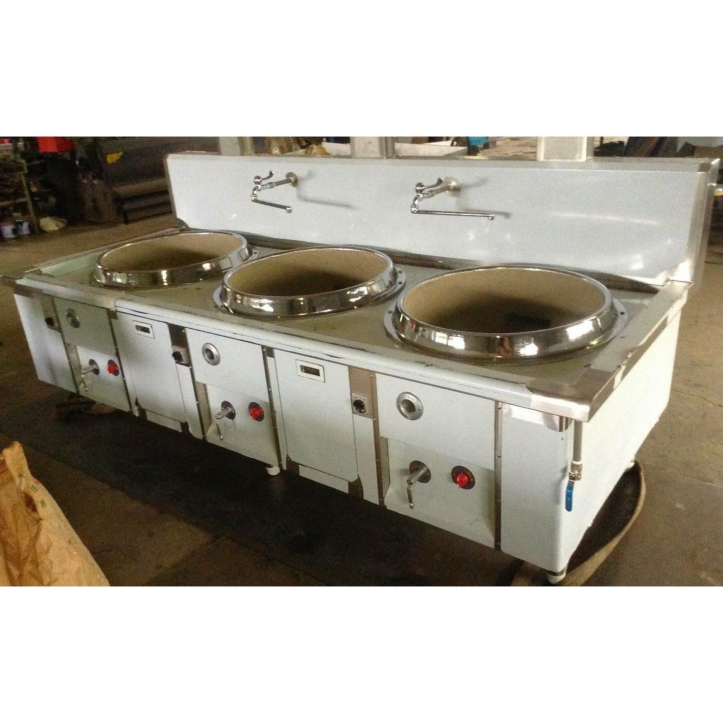 三口自動鼓風炒爐