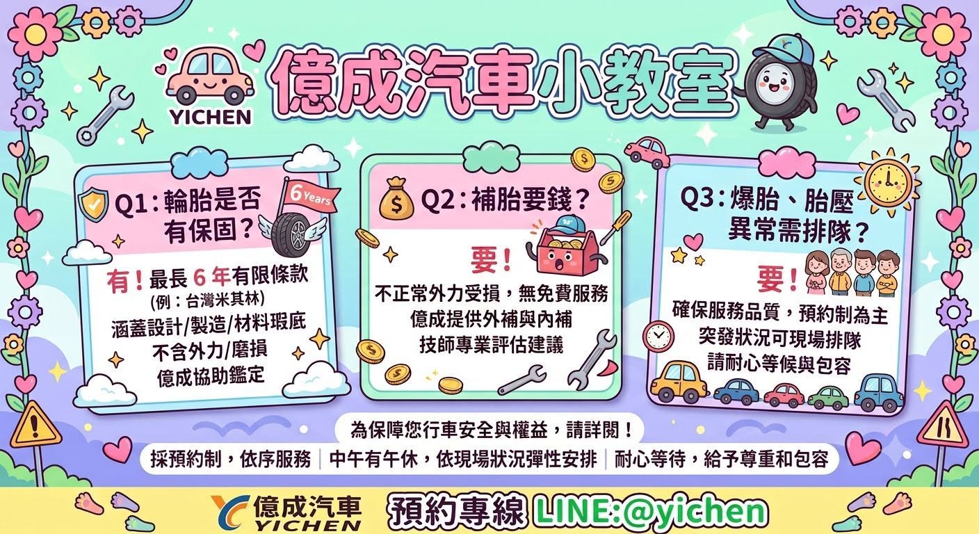 🚗 【億成汽車】 輪胎小教室開課囉！