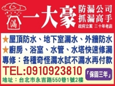 一大豪防水測漏工程有限公司-防水抓漏工程