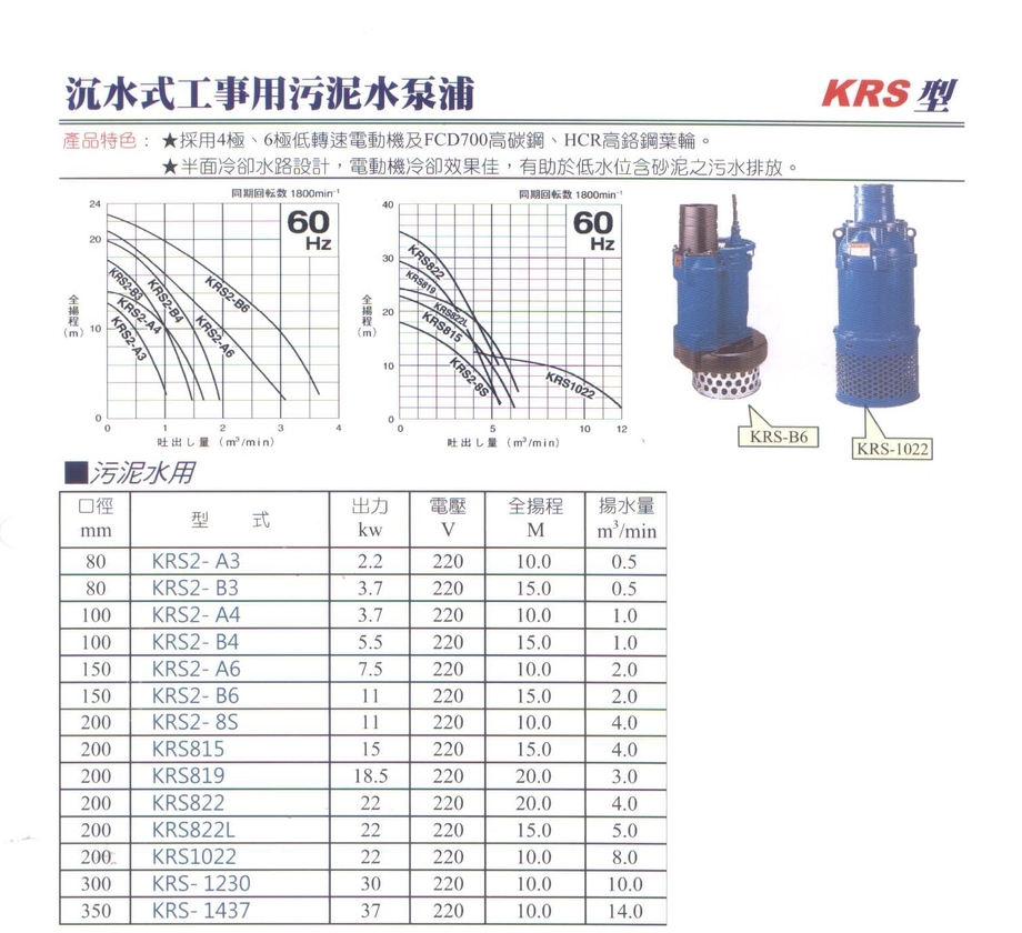 沉水式工事用污泥水泵浦