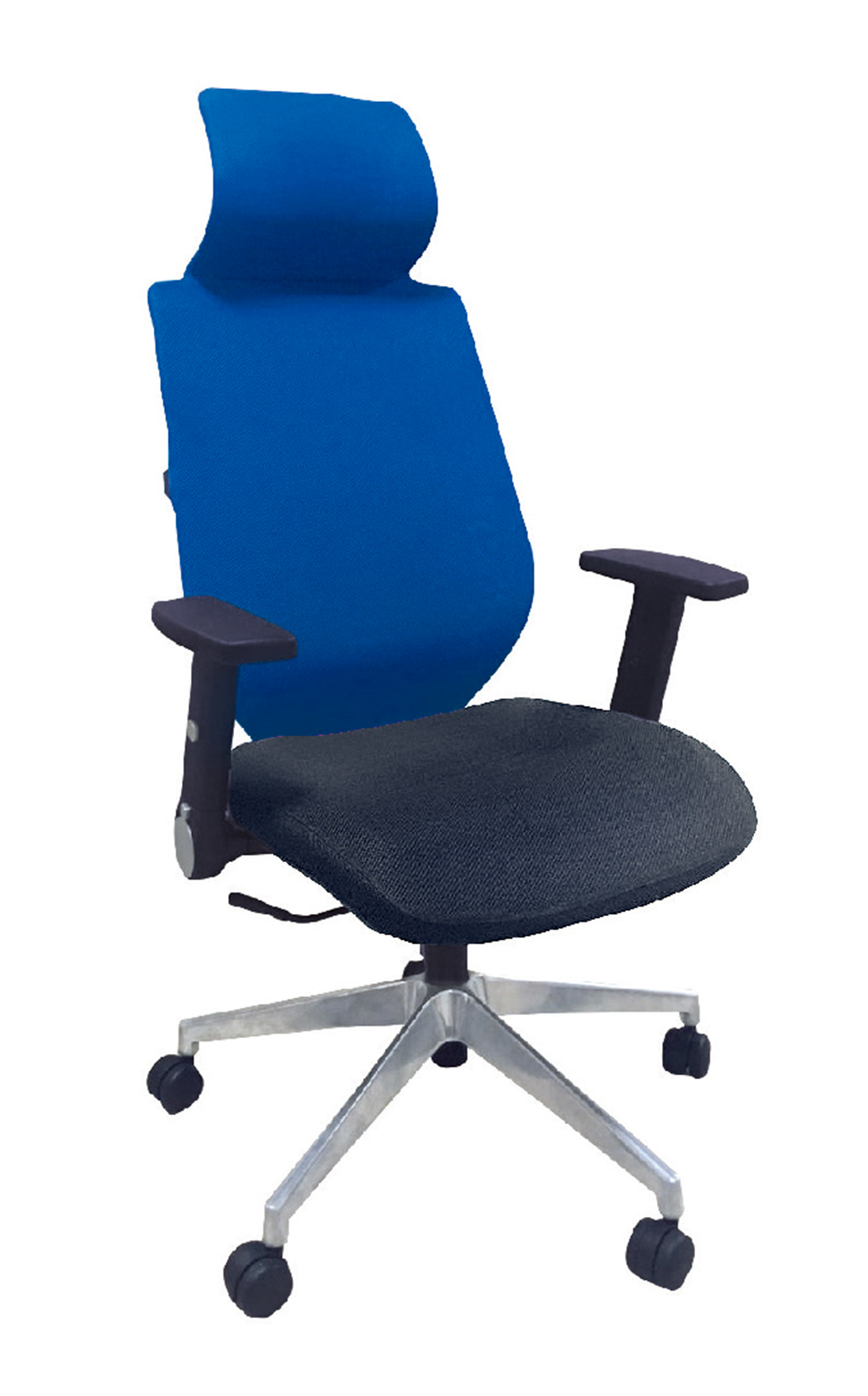 大型藍網黑布辦公椅